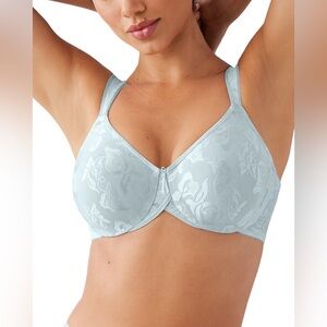 NWOT Wacoal Awareness Full Figure Underwire Seamless Bra 85567 Light Blue 34DD